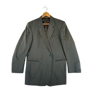 Barry Manufacturing Mens Tuxedo Jacket Black Single Button Peak Lapel Blazer